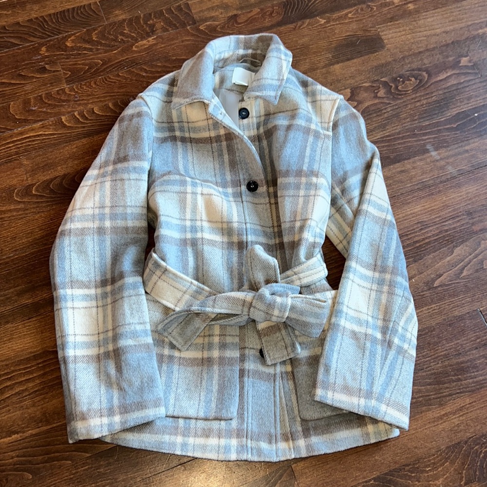 H&M Plaid Peacoat Jacket